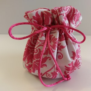 Jewelry Pouch, Pink Jewelry Bag, Bling Jewelry Pouch, Drawstring Jewelry Bag, Gift for Bridesmaid, Gift for Mother&#39;s Day