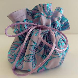 Jewelry Travel Pouch, Lavender, Purple Jewelry Drawstring 8 Pocket, Mother&#39;s Day Gift