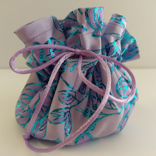 Jewelry Travel Pouch, Lavender, Purple Jewelry Drawstring 8 Pocket, Mother's Day Gift