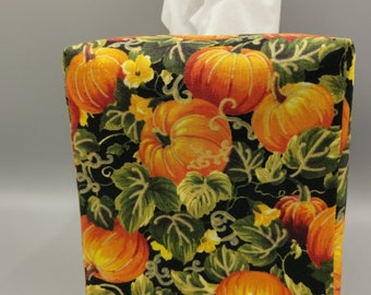 Fabric tissue Box cover Square Fall Leaves Turkeys Scarecrow Halloween Ghost