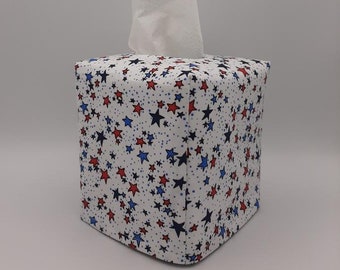 Tissue Box Cover, July 4th Independence Day Tissue Box Cover, Patriotic Tissue Cover, Tissue Dispenser, Kitchen Decor, Home Gift