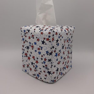 Tissue Box Cover, July 4th Independence Day Tissue Box Cover, Patriotic Tissue Cover, Tissue Dispenser, Kitchen Decor, Home Gift