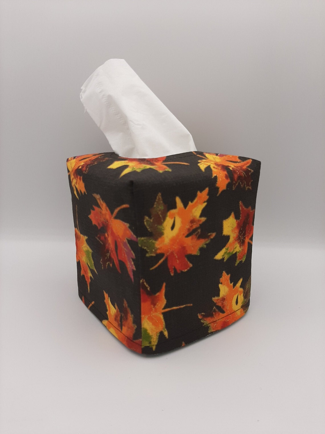 Autumn Fall Leaves Tissue Box Cover Kleenex Cover Square Etsy