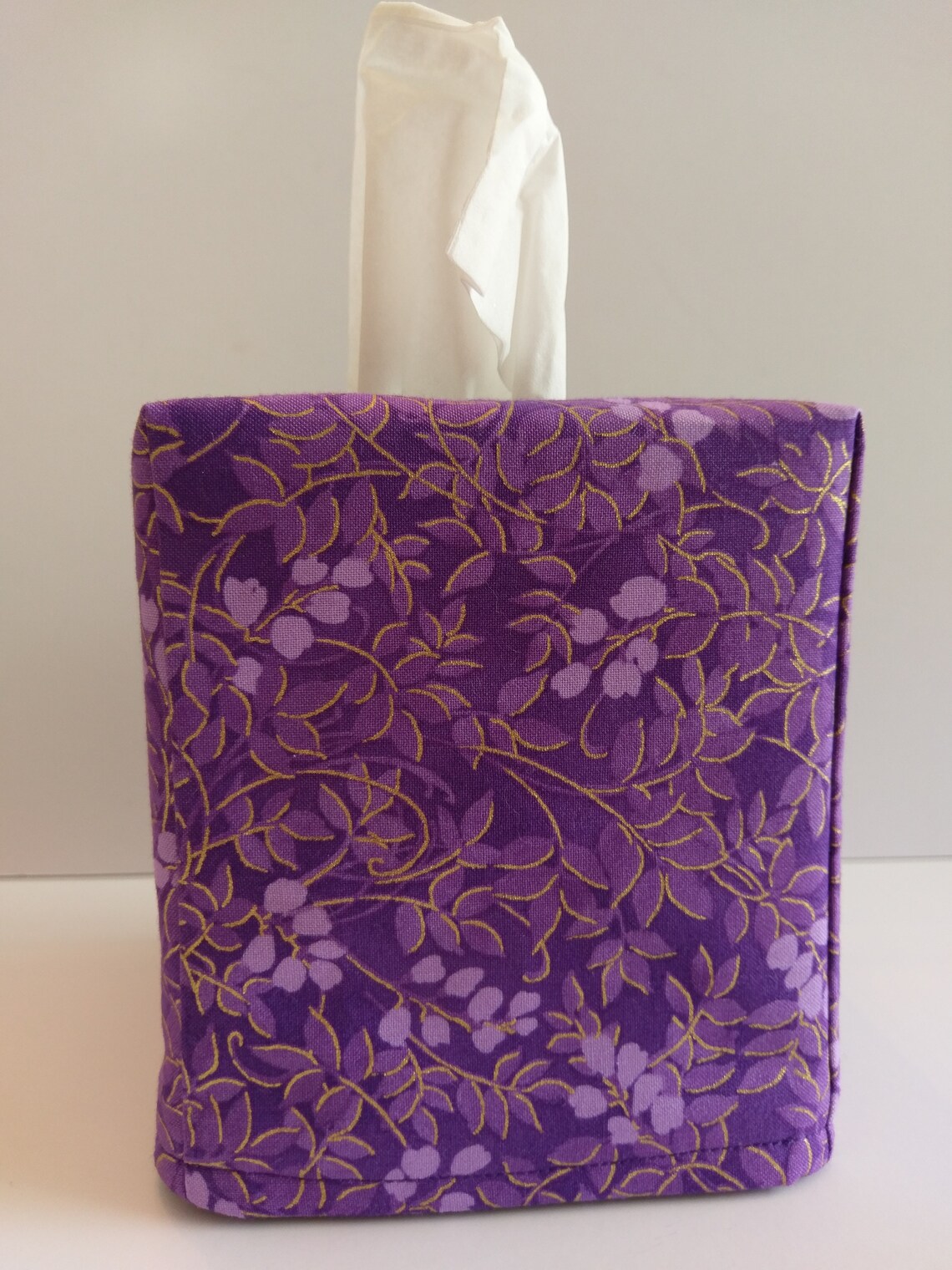 Purple Flowers Kleenex Cover Purple Tissue Box Cover Etsy