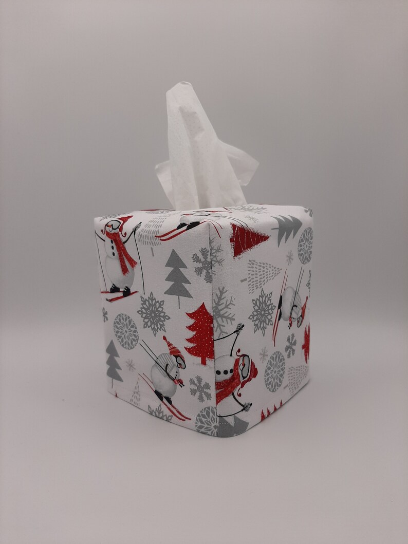 Snowman Tissue Box Cover Holiday Kleenex Cover Square Etsy