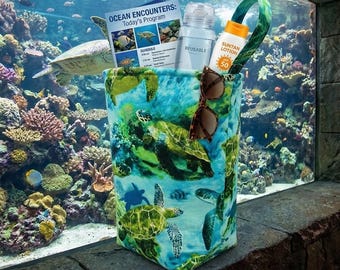 Sea Turtle Car Trash Bag, Marine Life, Washable Bag, Save The Turtles