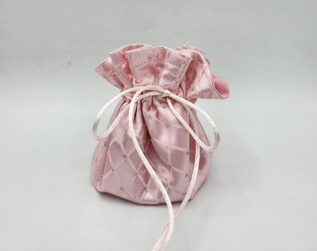 Pink - Handmade 4 Pockets Quilted Jewellery Bag 09
