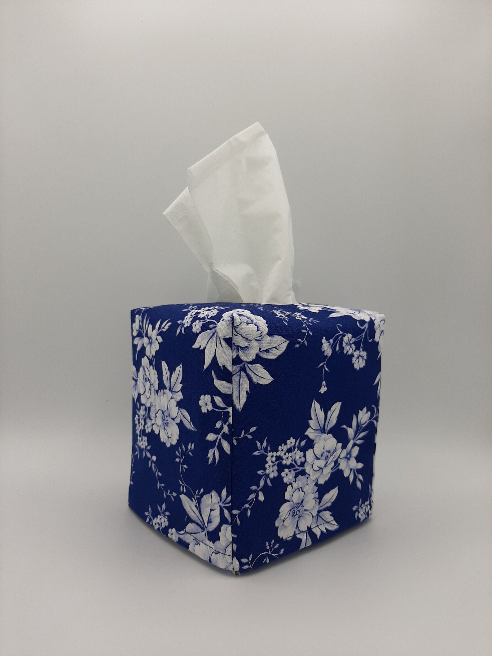 Tissue Box Cover Flowers Tissue Box Cover Blue and White Etsy