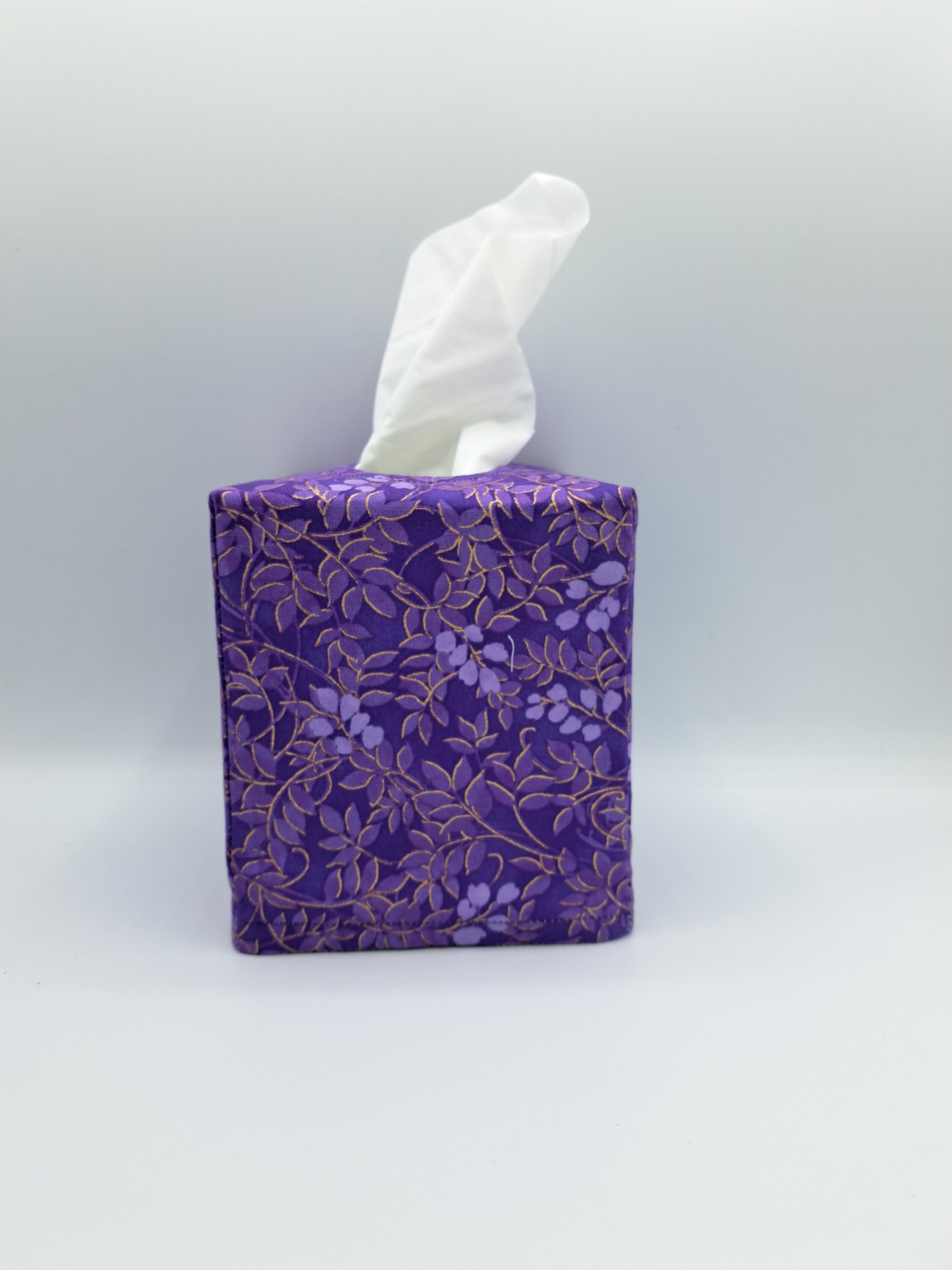 Tissue Box Cover, Purple Flowers Tissue Box Cover, Housewarming