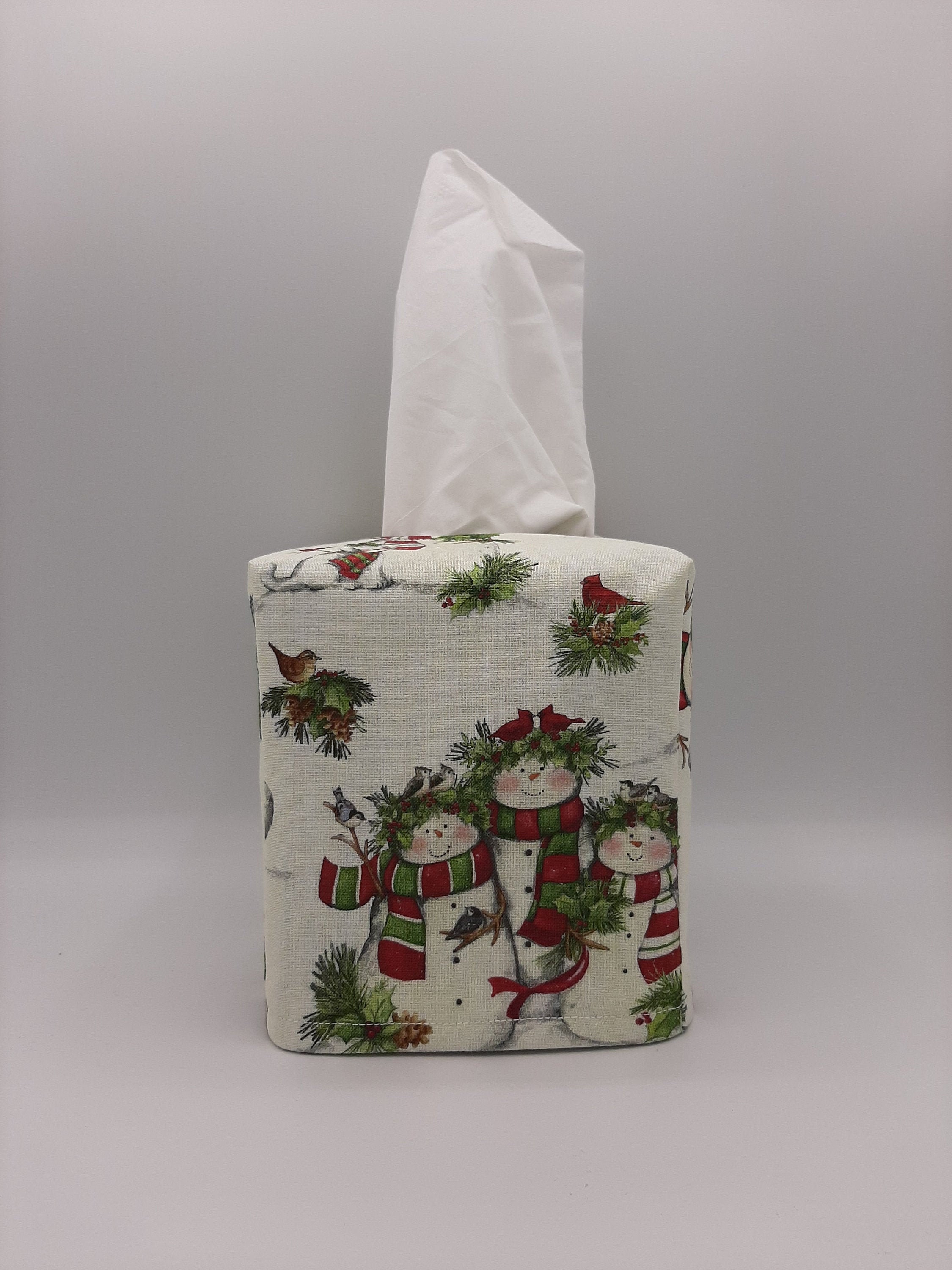 Snowman Tissue Box Cover Holiday Kleenex Cover Square Tissue Etsy