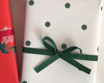 Holiday Birthday Christmas} Wrapping Paper: Forest and Red Cafe Stripe {Gift Wrap