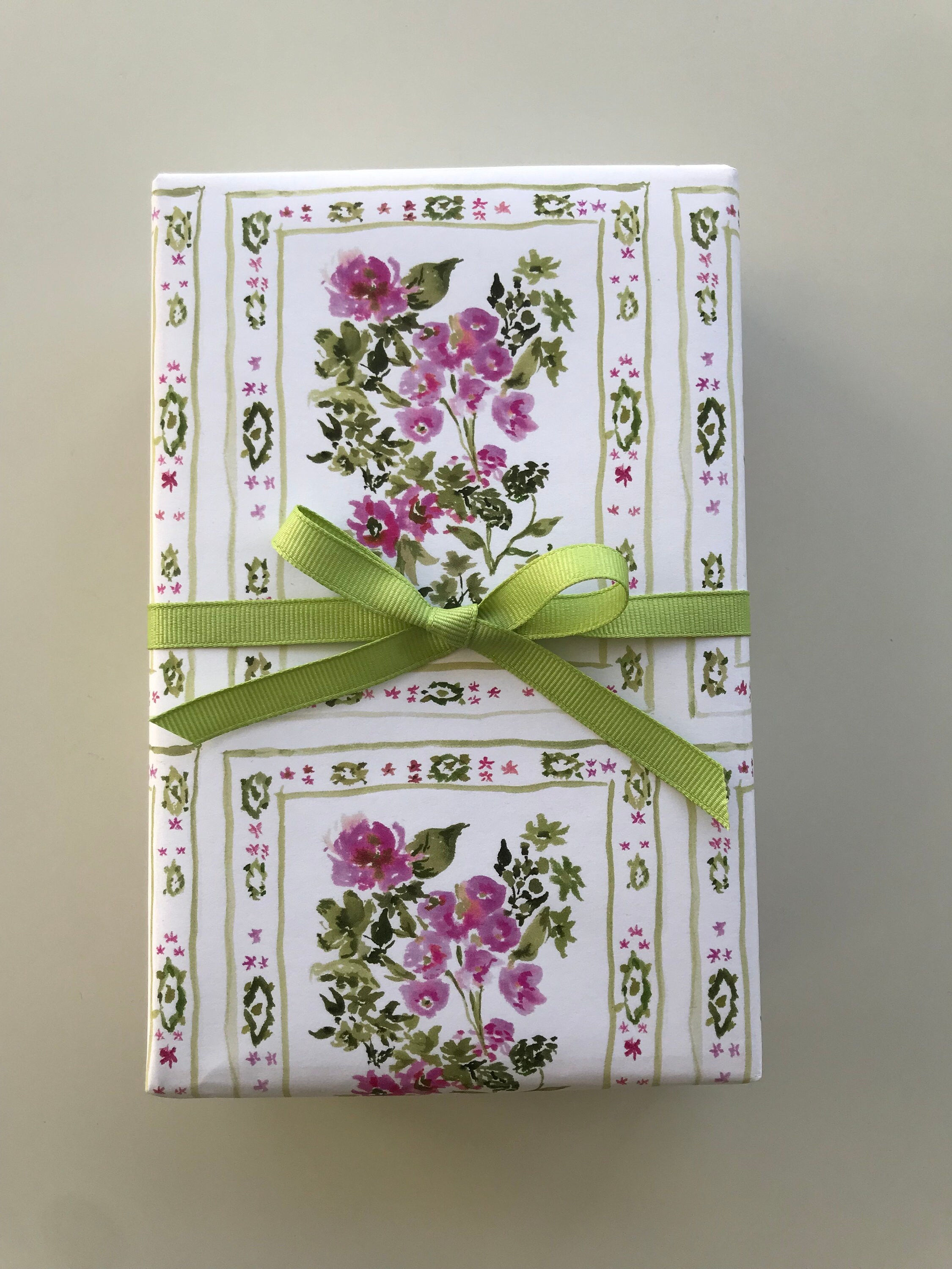 Vintage Pink Floral Wrapping Paper – Shelly Cluff Art