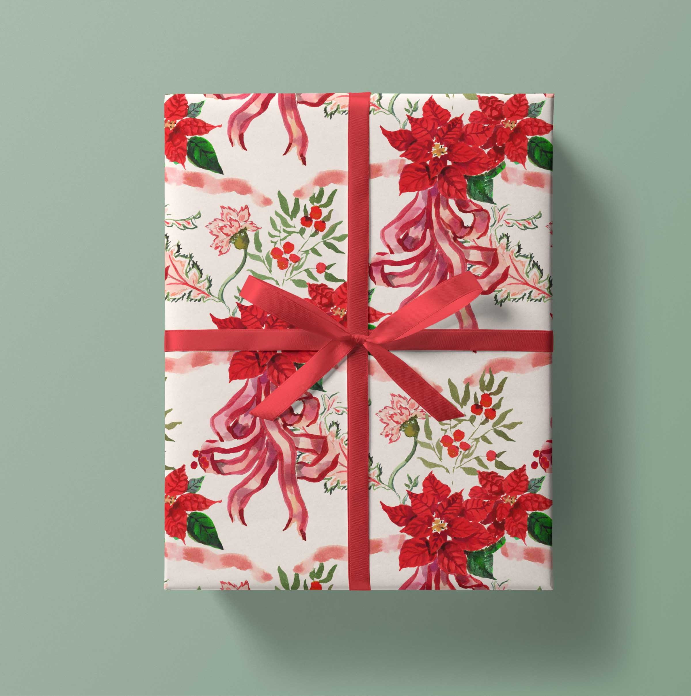 Wrapping Paper: Hunter Green Paisley gift Wrap, Birthday, Holiday