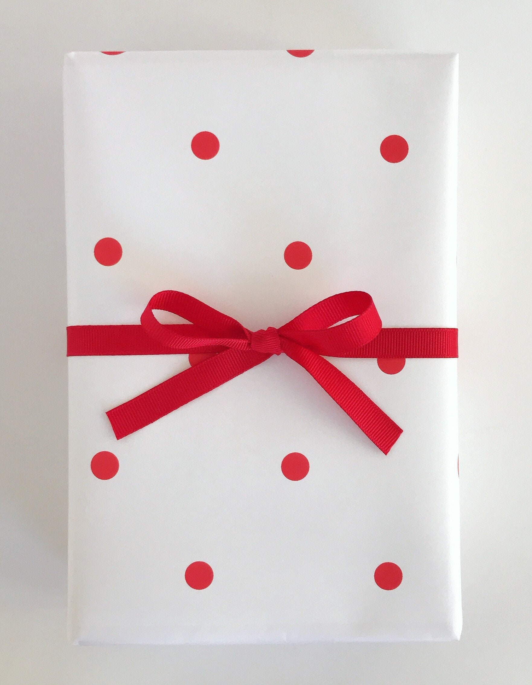 Red Polka Dots Yellow Wrapping Paper