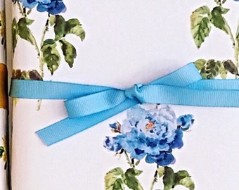 Wrapping Paper: Blue Rose Garden {Gift Wrap, Birthday, Holiday, Christmas}