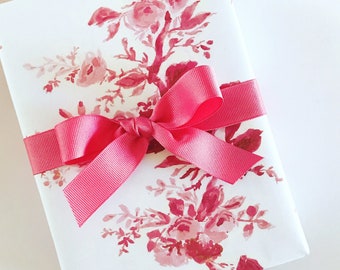 Wrapping Paper: Blush Floral Vine {Gift Wrap, Birthday, Holiday, Christmas}