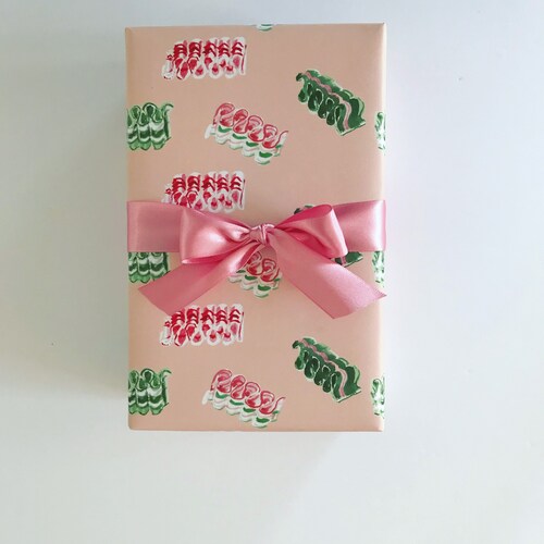 Wrapping Paper Ribbon Candy Pink gift Wrap Birthday Etsy