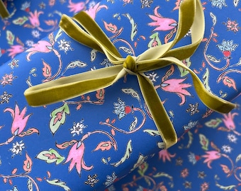 Marais Floral Cobalt Wrapping Paper {Gift Wrap, Birthday, Holiday, Christmas}