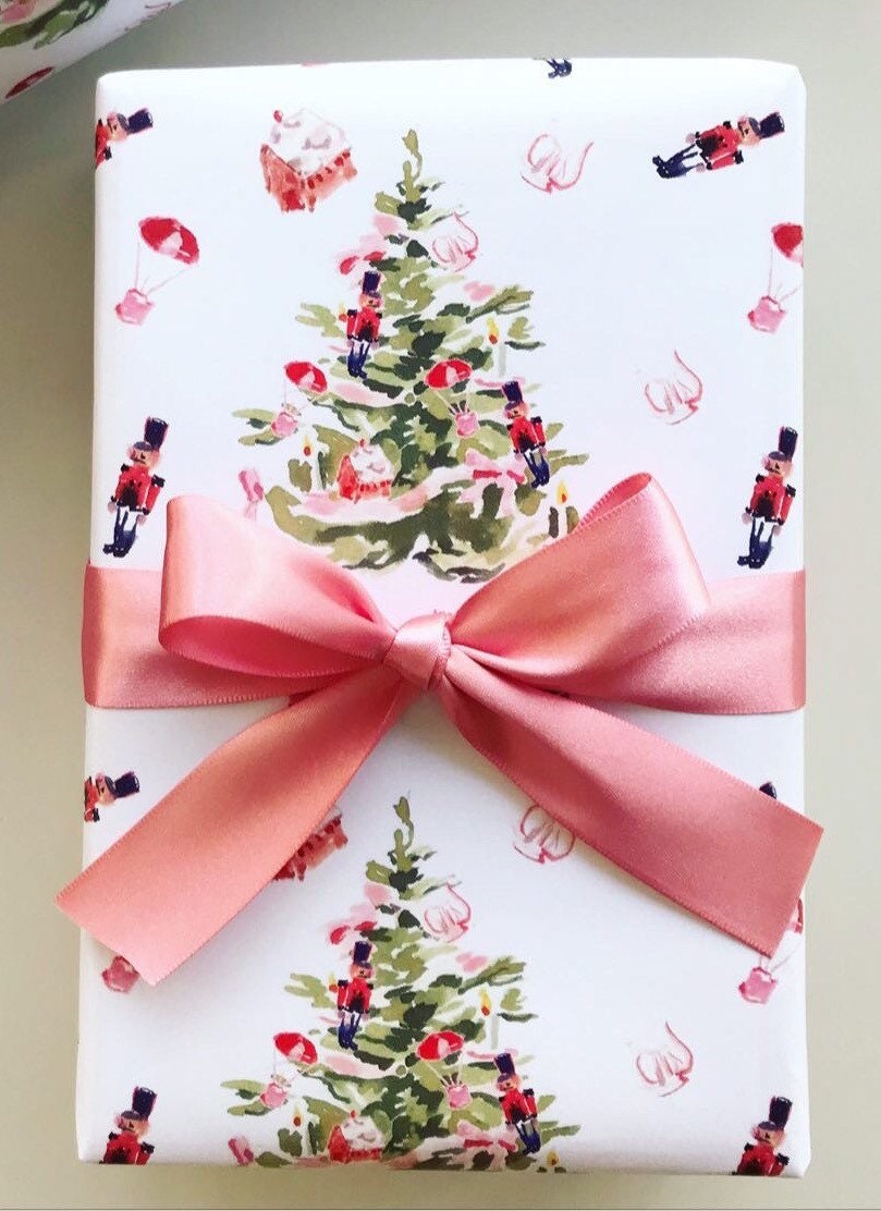 Iopqo Christmas Wrapping Paper Christmas Ornaments 2023 Christmas Rose Leaf Stripe Print Wrapping Paper Retro Gift Wrapping Paper Holiday Party Gift