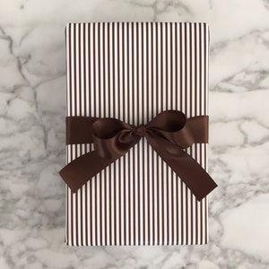 Wrapping Paper: Chocolate Pinstripe {Gift Wrap, Birthday, Holiday, Christmas}