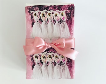 Wrapping Paper: Pink Ballerinas in the Snow  {Christmas, Holiday, Gift Wrap}