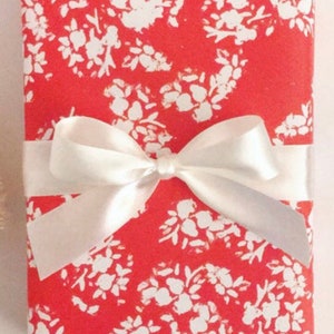 Wrapping Paper: Red Parisian Florette {Gift Wrap, Birthday, Holiday, Christmas}