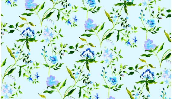 Wrapping Paper: Blue Vintage Floral gift Wrap, Birthday, Holiday,  Christmas, Wedding, Shower, Engagement, All Occasion, 