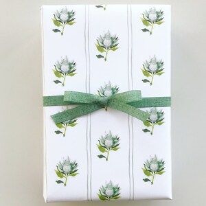 Wrapping Paper: Sage Antoinette Floral {Gift Wrap, Birthday, Holiday, Christmas}