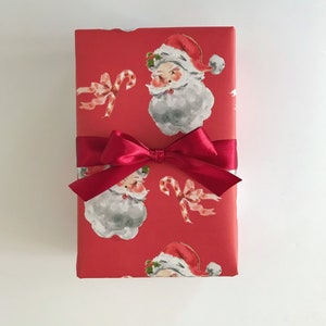 Wrapping Paper  Santa Claus Red {Gift Wrap, Birthday, Holiday, Christmas}