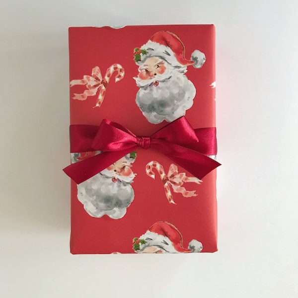 Wrapping Paper  Santa Claus Red {Gift Wrap, Birthday, Holiday, Christmas}
