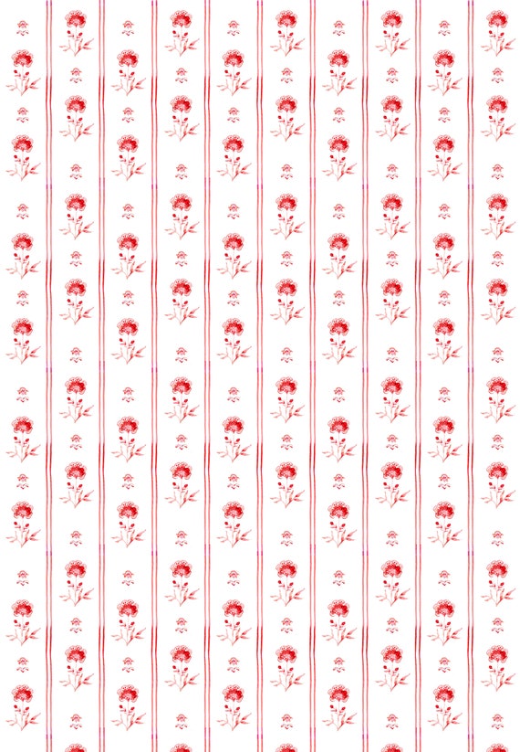 Wrapping Paper: Red Juliet Floral gift Wrap, Birthday, Holiday, Christmas 