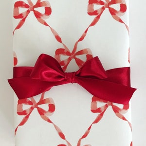 Wrapping Paper: Red Parisian Bows Gift Wrap, Birthday, Holiday, Christmas image 3