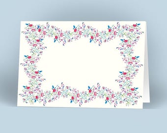 Place Cards Printed Manon Floral Watercolor Botanical Personalized Table Name Cards Folded Party Dinner Wedding Card