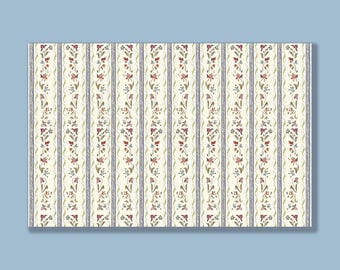 Tear Off Paper Placemats: Sloane Vine Stripe {Stationary Notecards, Monogram, Custom, Artistic, Girly, Beautiful, Blue, Pretty, Fun}