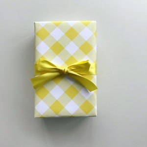 Wrapping Paper: Diagonal Yellow Gingham {Gift Wrap, Birthday, Holiday, Christmas}