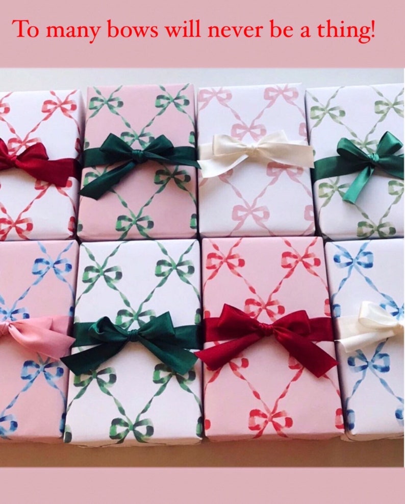 Wrapping Paper: Red Parisian Bows Gift Wrap, Birthday, Holiday, Christmas image 4