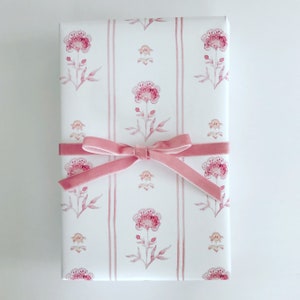 Wrapping Paper: Pink Juliet Floral {Gift Wrap, Birthday, Holiday, Christmas}