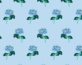 Wrapping Paper: Blue Hydrangea Deux Fois {Gift Wrap, Birthday, Holiday, Christmas}