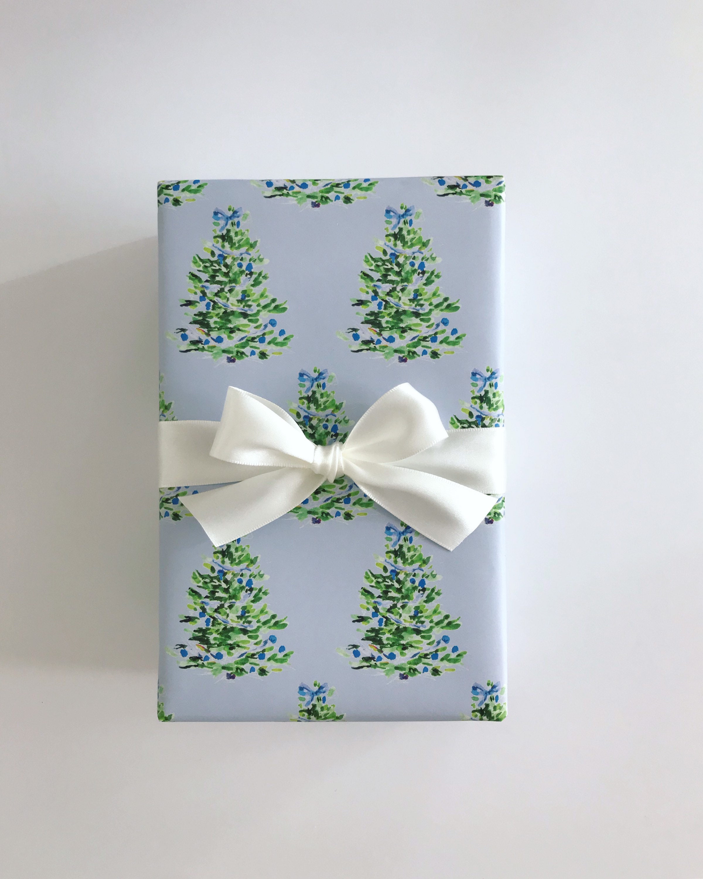Wrapping Paper: Oh Christmas Tree Blue