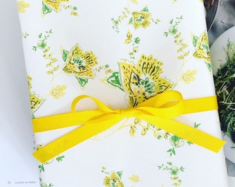 Wrapping Paper: Yellow Paris Chintz {Gift Wrap, Birthday, Holiday, Christmas}