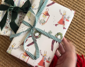 Bunny's Holiday Wrapping Paper {Gift Wrap, Birthday, Holiday, Christmas}
