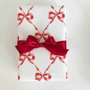Wrapping Paper: Red Parisian Bows {Gift Wrap, Birthday, Holiday, Christmas}