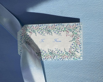 Jacqueline Border Gift Tags (Set of 24) Jacqueline Floral Border Hand Painted Watercolor Tag