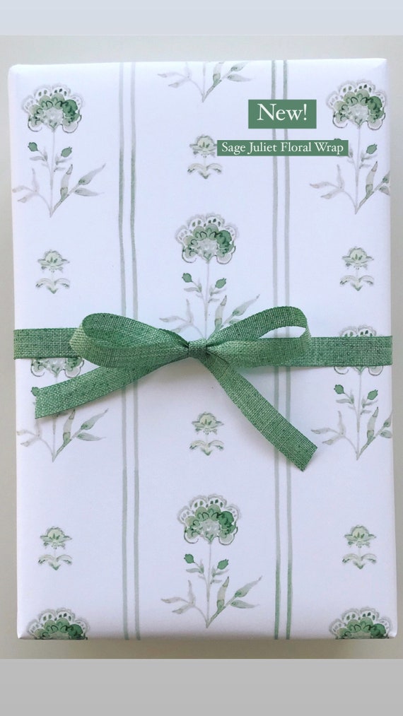 Wrapping Paper: Sage Pinstripe gift Wrap, Birthday, Holiday