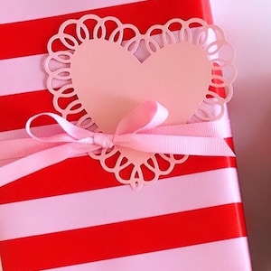 Wrapping Paper: Red and Pink Cafe Stripe {Gift Wrap, Birthday, Holiday, Christmas}