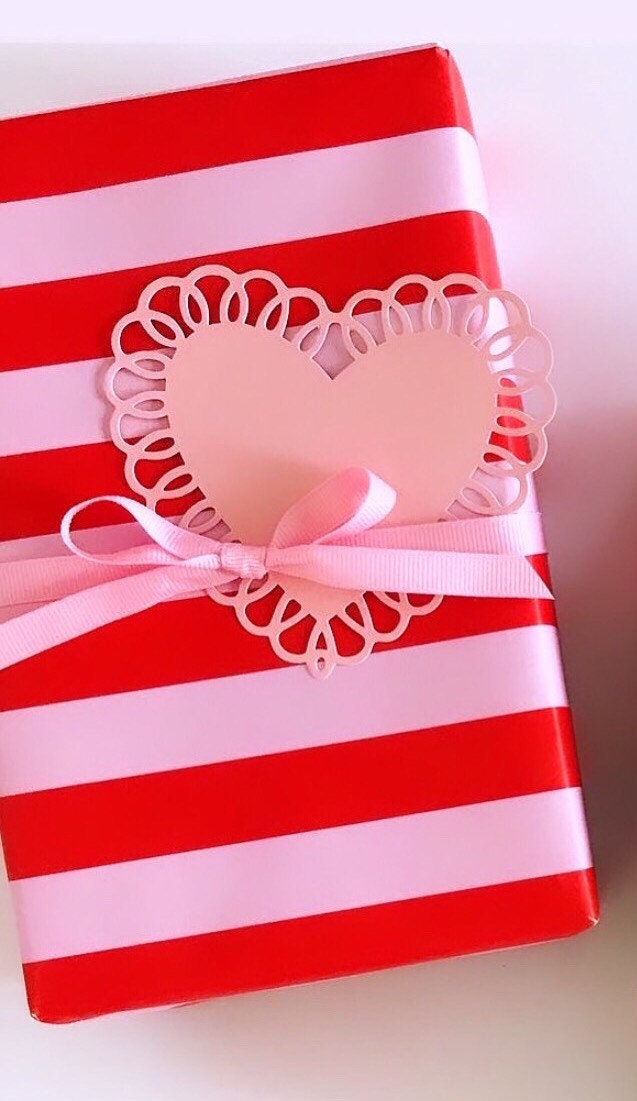 Discover Wrapping Paper: Red and Pink Cafe Stripe {Gift Wrap, Birthday, Holiday, Christmas}