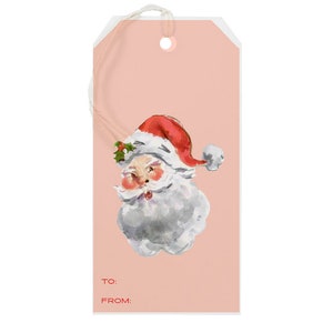 Gift Tag: Santa Claus Pink {Gift Tag, Christmas, Holiday, Party}