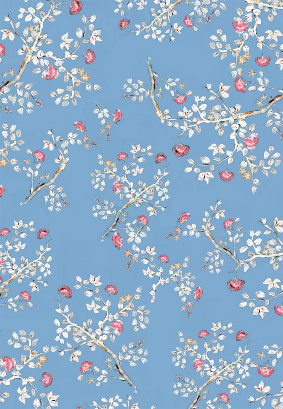 Wrapping Paper: Steel Blue Chinoiserie {gift Wrap, Birthday