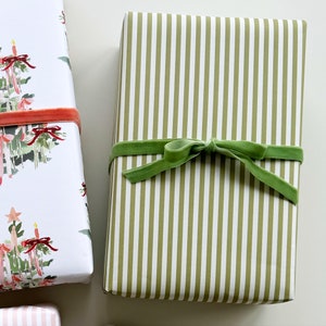 Wrapping Paper  Green Patisserie Stripe {Gift Wrap, Birthday, Holiday, Christmas}