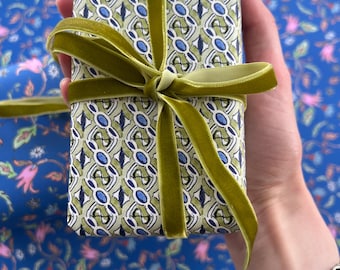 Wrapping Paper: Margeurite Green and Blue {Gift Wrap, Birthday, Holiday, Christmas}